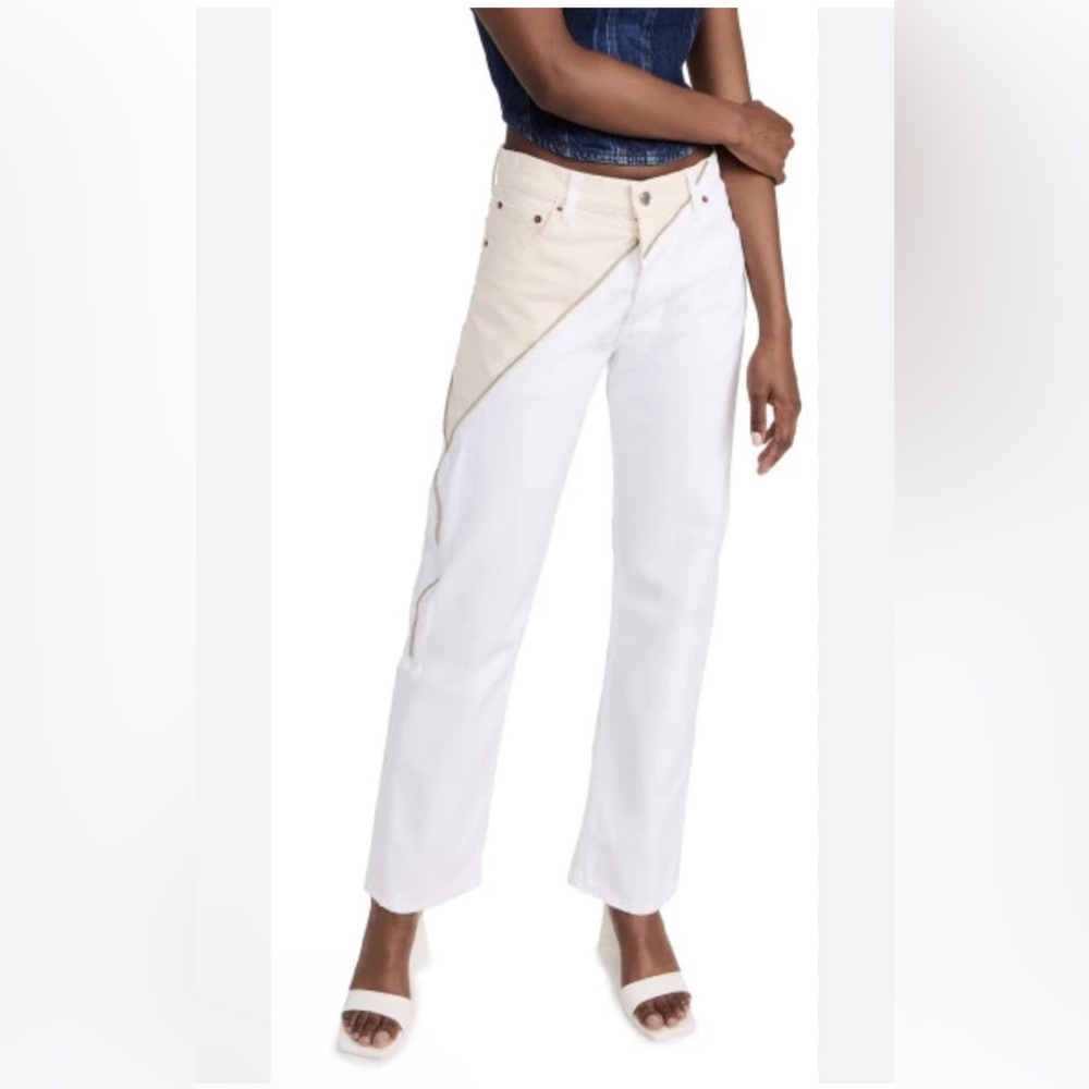 EB Denim jeans white & Cream straight leg size 34 unisex